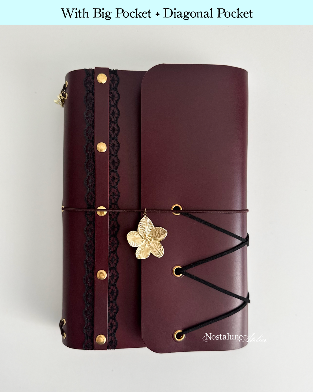 A5 SIZE - Bordeaux (with Pockets)